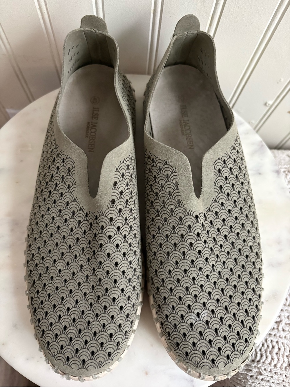 Ilse Jacobsen Tulip 139 Perforated Shoes Women’s 10 Olive Gray Summer Casual EUC - Picture 8 of 14